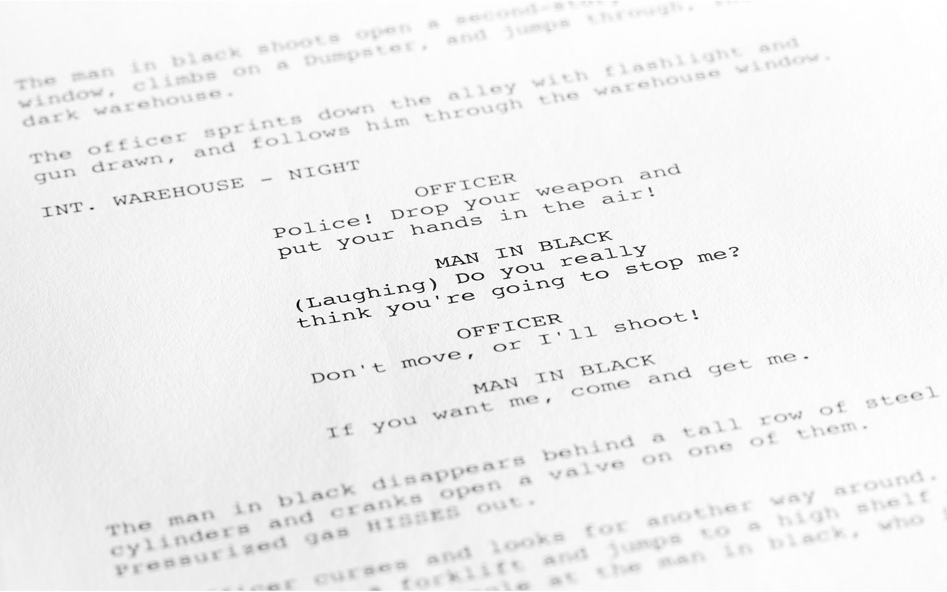 script close up